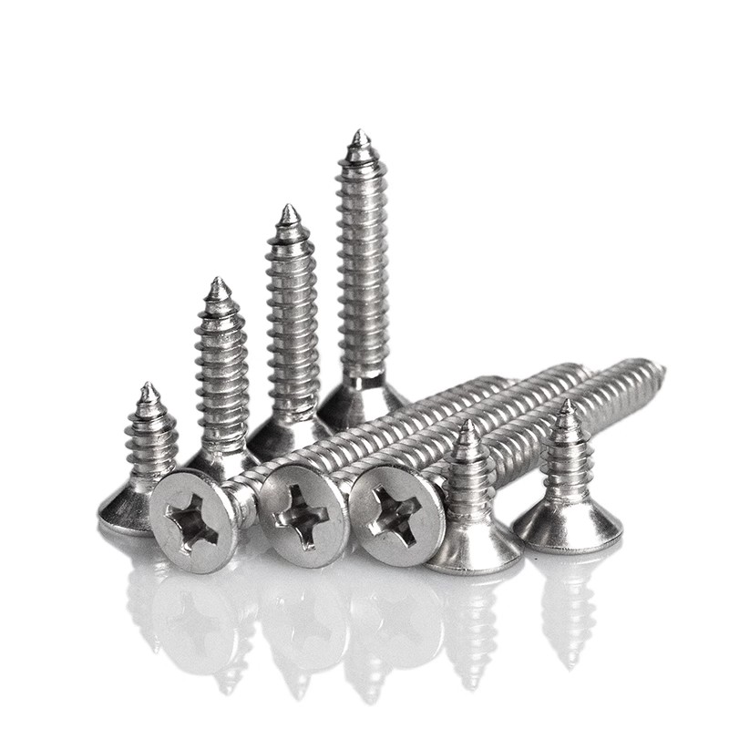 Extra Long 304 Stainless Steel Phillips Flat Head Self-Tapping Screws -M2 M3 M4 M5 M6 M7 M8.Perfect for thick materials with enhanced grip and stability.