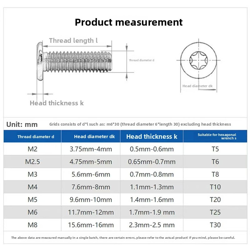 316 Stainless Steel Torx Flat Head Machine Screws - Tamper Proof Security, M2 M3 M4 M5 M6 M8 (CM Anti-Theft Screws)